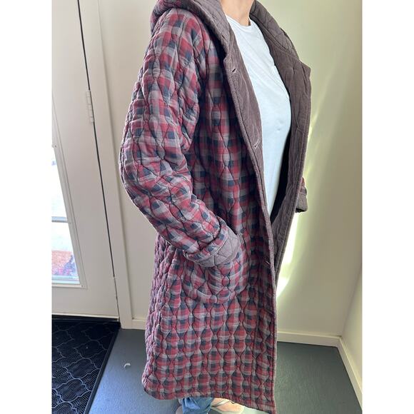 Vintage Plaid Trench Coat - Picture 3 of 4